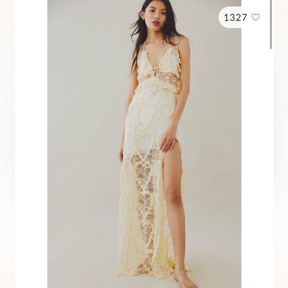 Free People For Love & Lemons Ysabelle Maxi Dress/ Size M - Picture 1 of 13